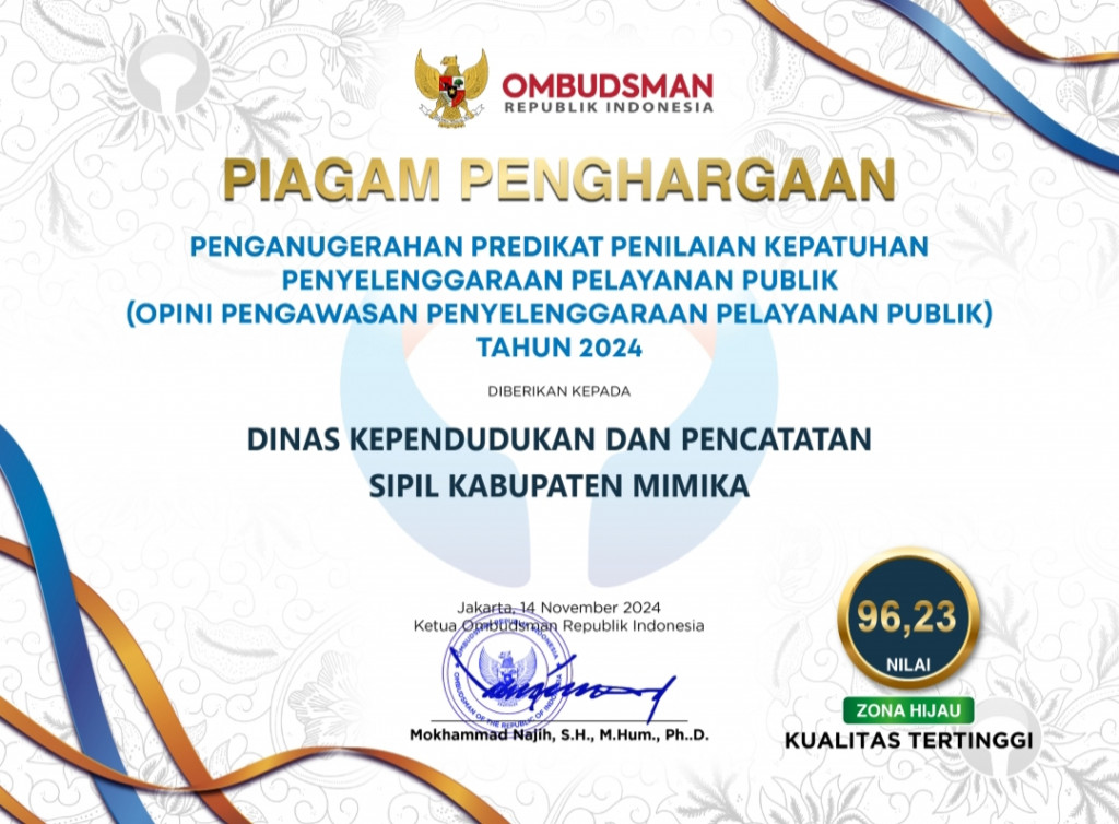 PIAGAM PENGHARGAAN OMBUDSMAN