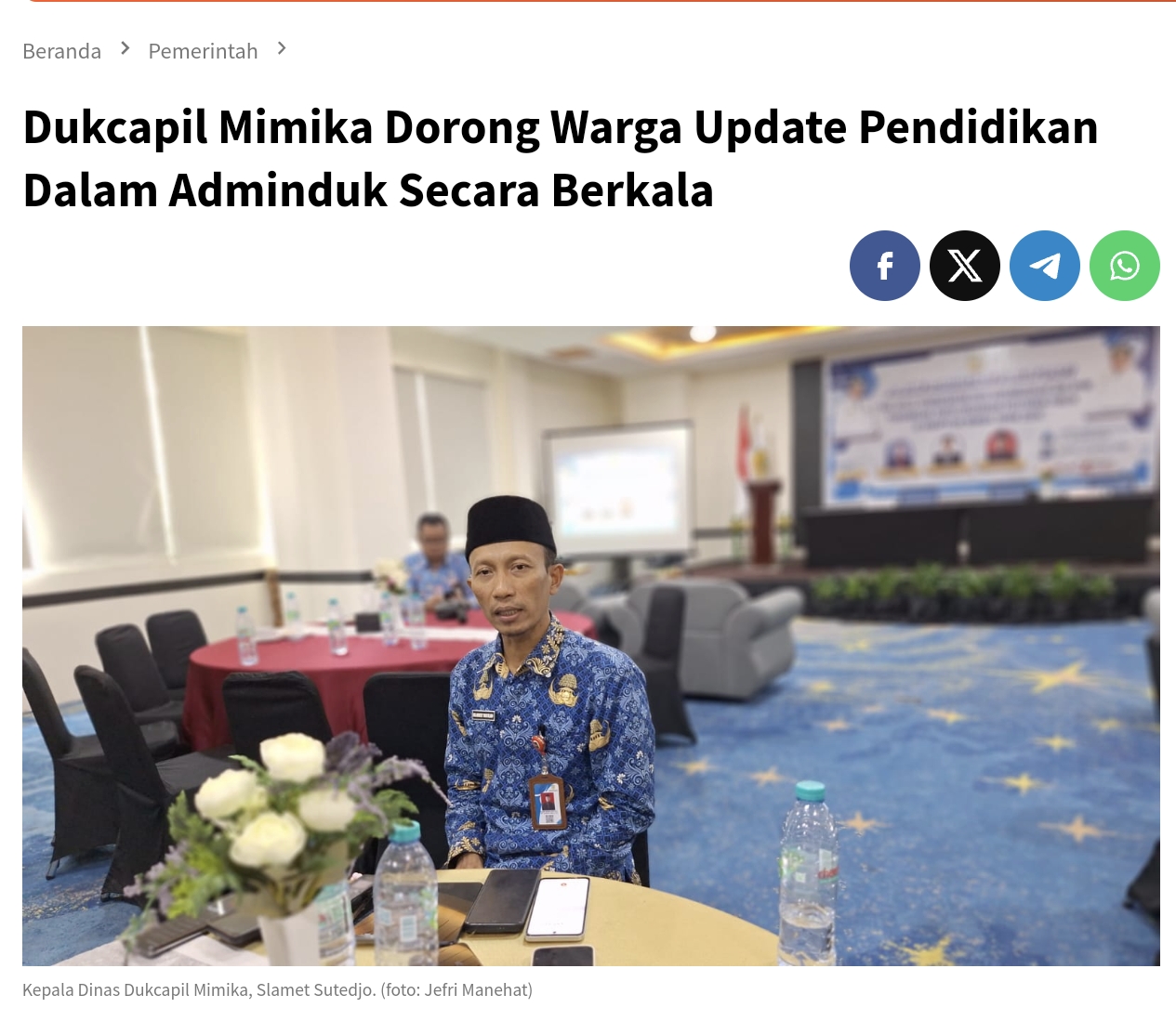 Dukcapil Mimika Dorong Warga Update Pendidikan Dalam Adminduk Secara Berkala