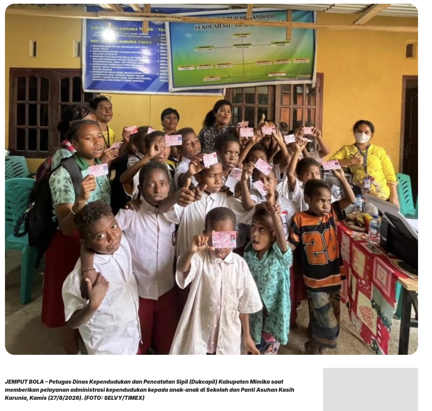 Dukcapil Mimika Jemput Bola, 60 Anak di Panti Kasih Karunia Dapat Layanan Adminduk